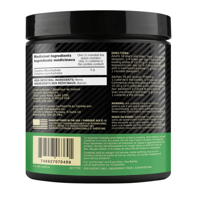 creatine monohydrate ON verso